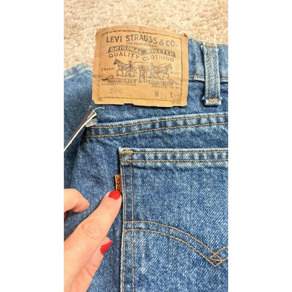 vintage levi’s 501 orange tab jeans mens 34x32 nwt deadstock late 80s stonewash